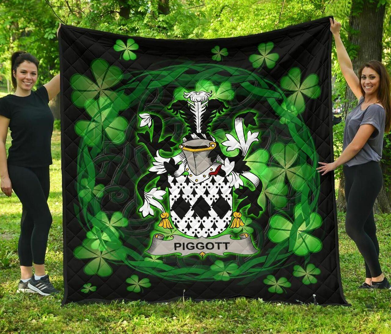 Piggott Ireland Irish Celtic Shamrock Knot Circle JFJ11369 3D Customized Quilt 2707 and Home Decor