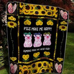 Pigs Make Me Happy Quilt and Home Decor