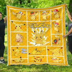 Pikachu Quilt Blanket and Home Decor