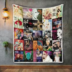 Pink Album Covers Quilt Blanket and Home Decor