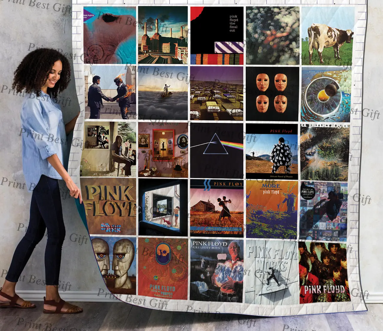 Pink Floyd Albums Cover Poster Quilt 5 and Home Decor