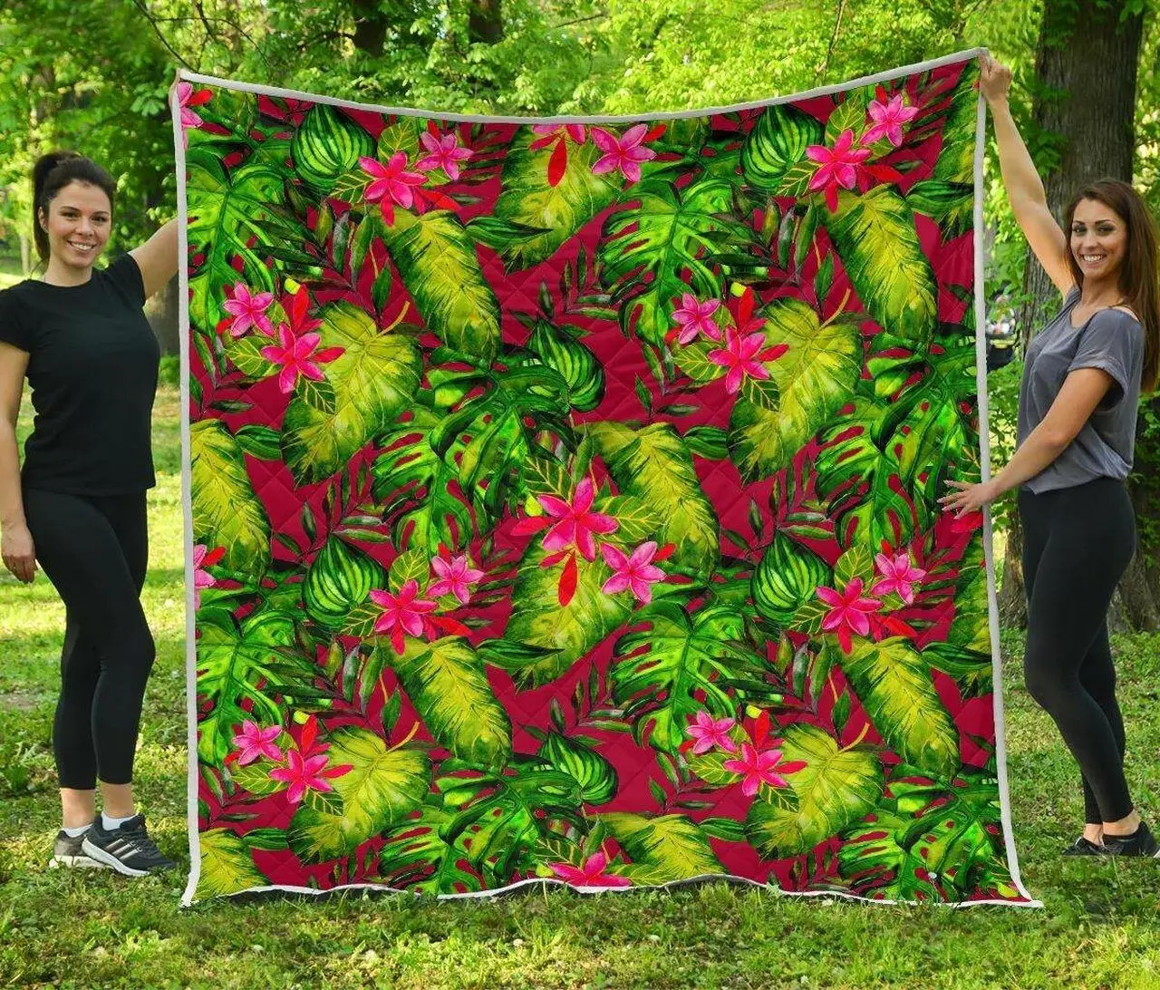 Pink Hawaiian Tropical Cl17100453Mdq Quilt Blanket and Home Decor