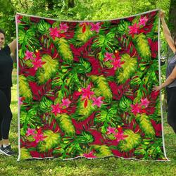 Pink Hawaiian Tropical Cl17100453Mdq Quilt Blanket and Home Decor