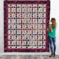 Pink Ribbons HUR10829 3D Customized Quilt 2307 and Home Decor