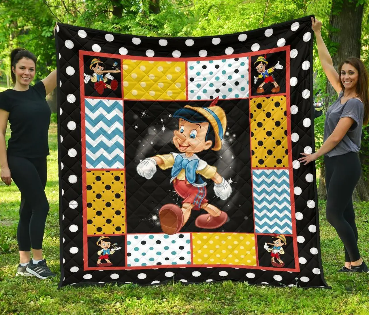 Pinocchio Cartoon Fan Gift Idea Quilt and Home Decor