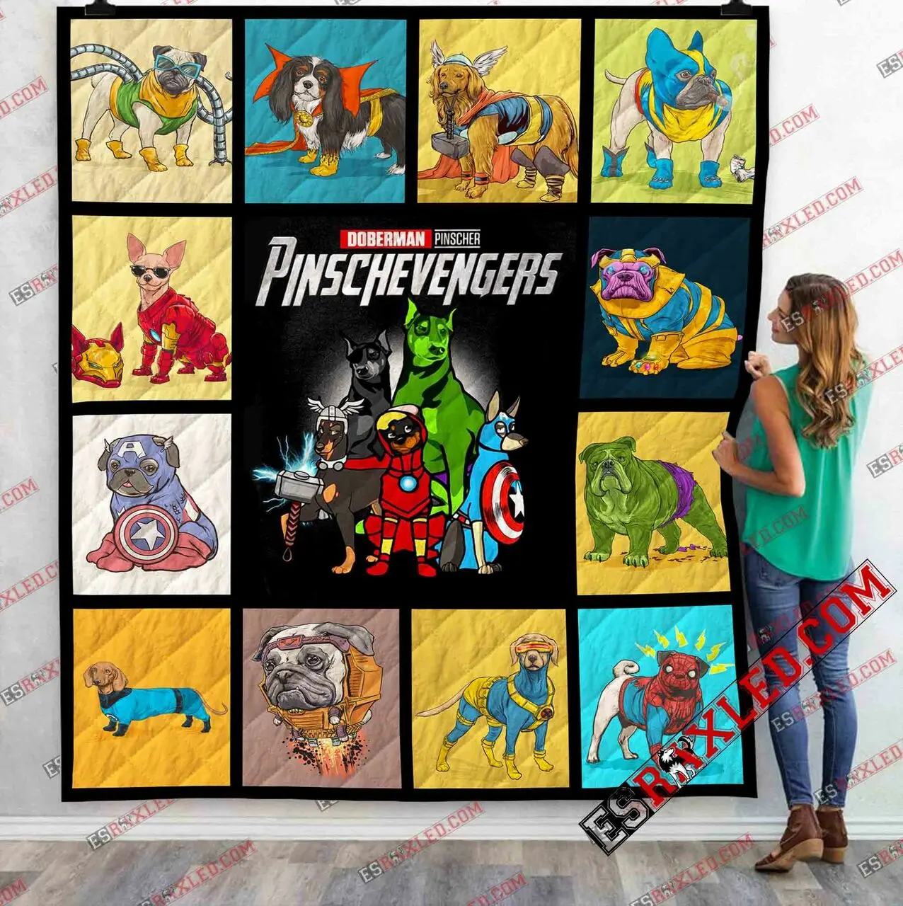 Pinscher Avenger Marvel Infinity War End Game 3D Customized Quilt Blanket and Home Decor