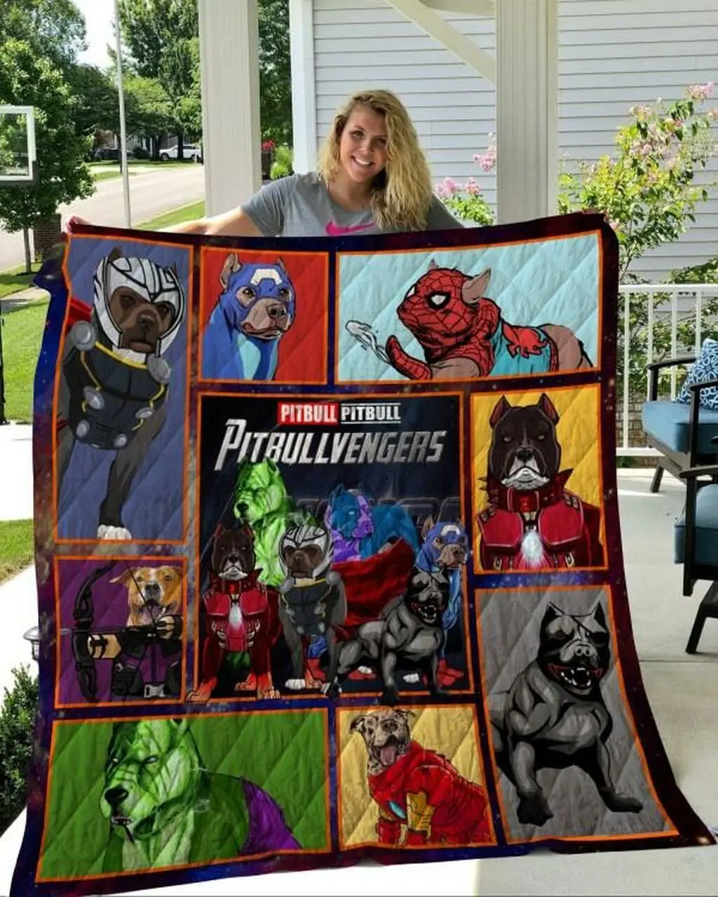 Pitbull Ava Quilt Blanket Quilt and Home Decor