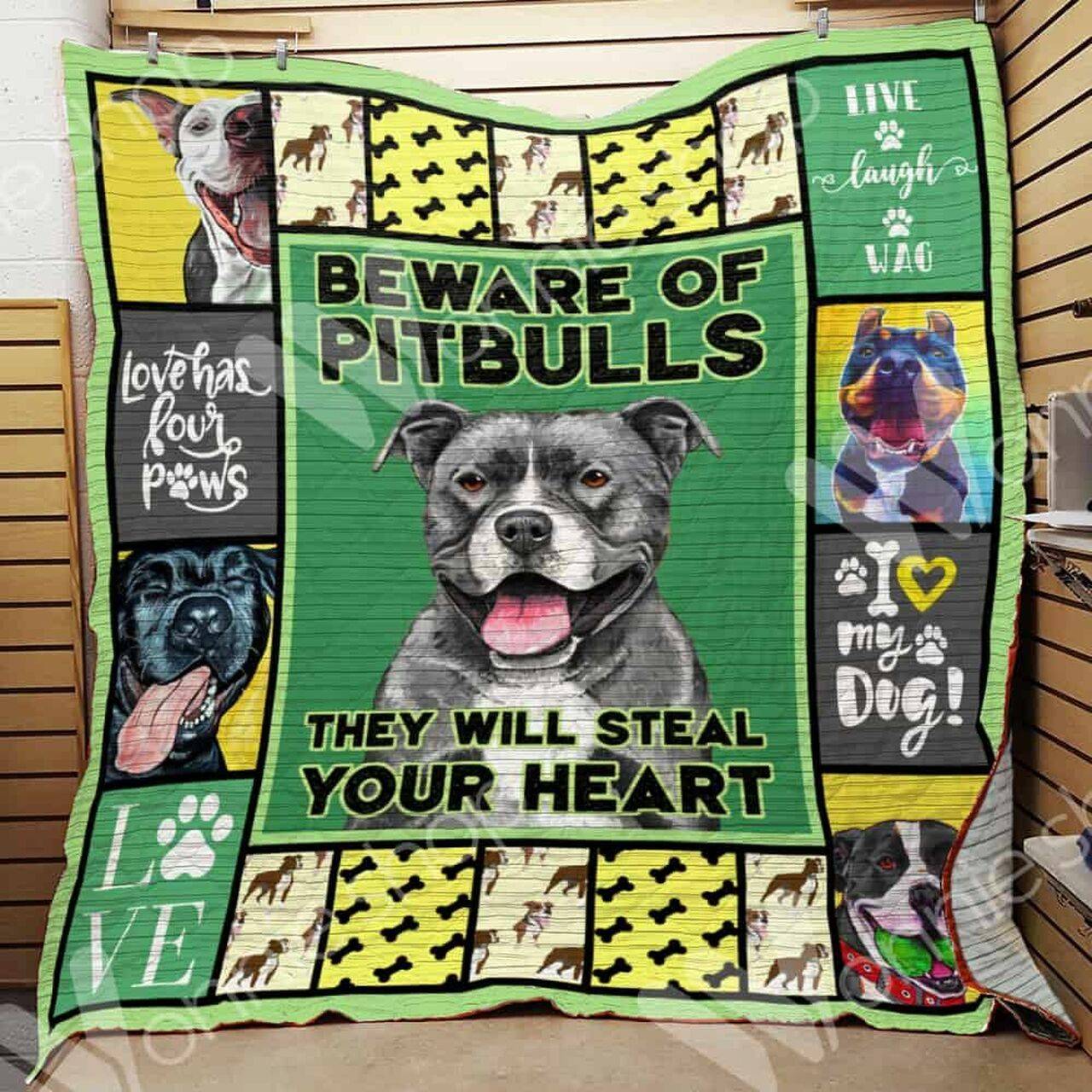 Pitbull Dog Quilt Blanket Dhc0602503Td and Home Decor