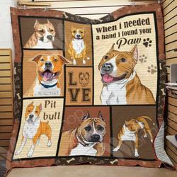 Pitbull Dog Quilt Ggo and Home Decor