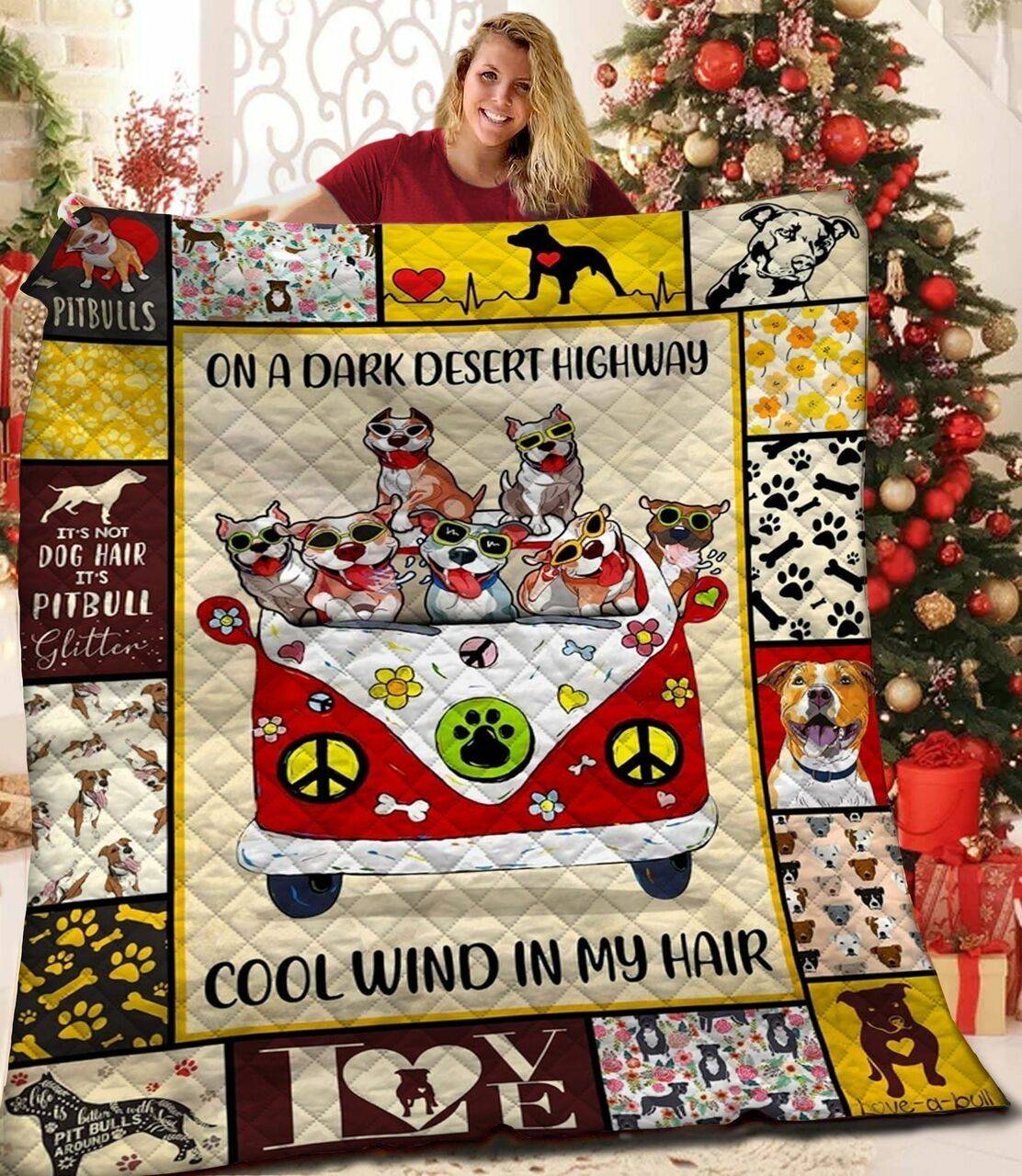 Pitbull Hippie JFJ11392 3D Customized Quilt 2707 and Home Decor