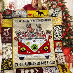 Pitbull Hippie JFJ11392 3D Customized Quilt 2707 and Home Decor