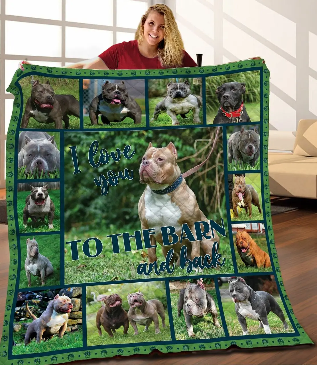 Pitbull JFJ11407 3D Customized Quilt 2707 and Home Decor
