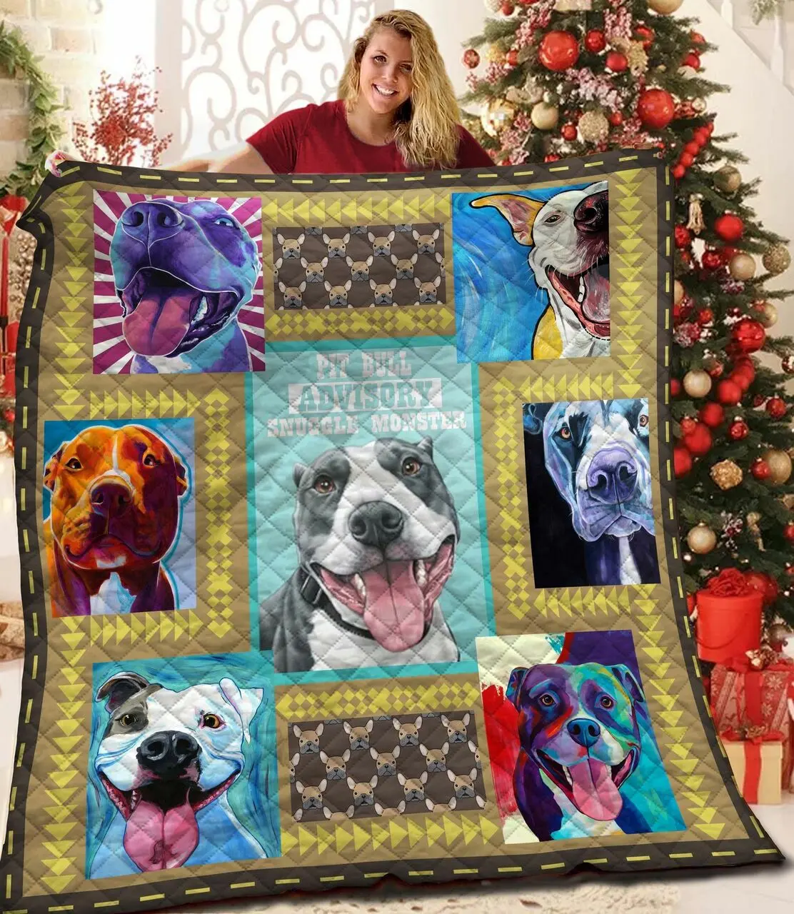 Pitbull JFJ11411 3D Customized Quilt 2707 and Home Decor