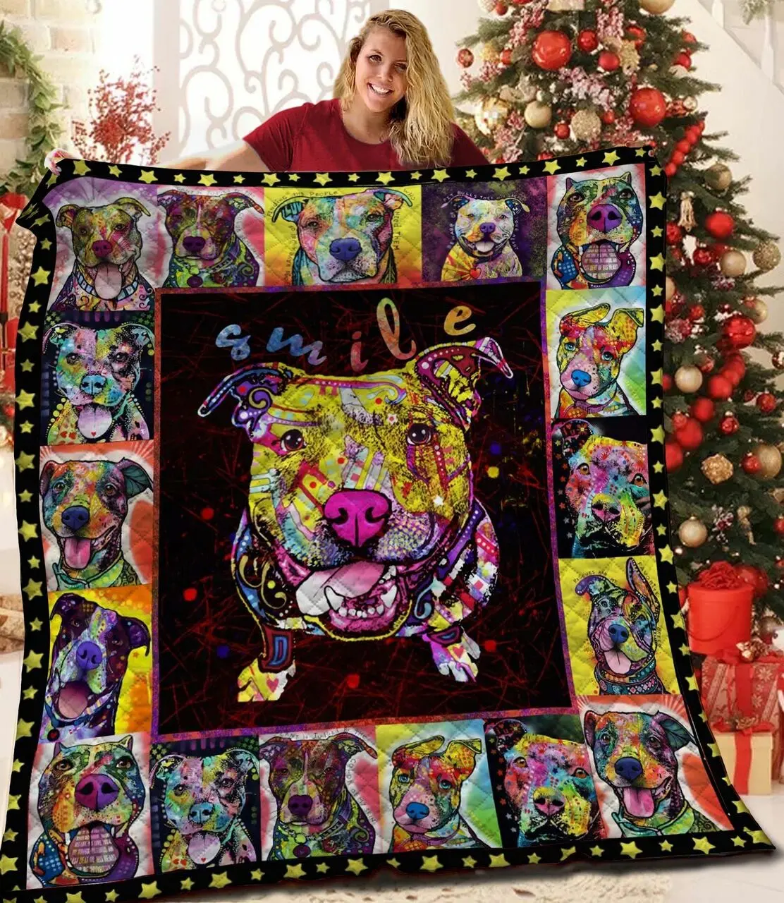 Pitbull JFJ11414 3D Customized Quilt 2707 and Home Decor