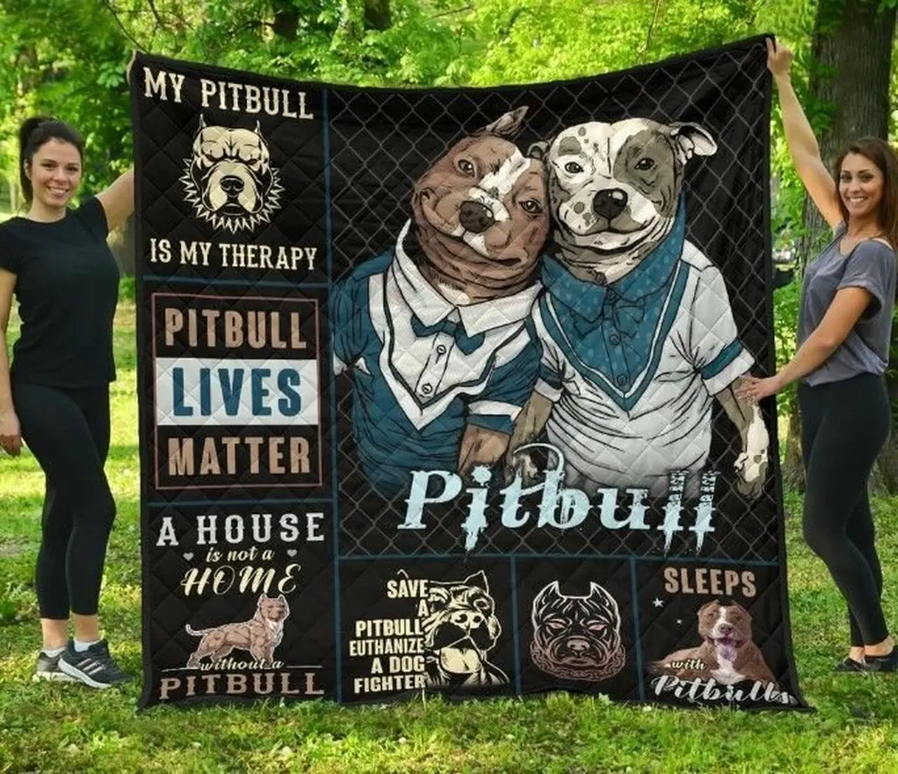 Pitbull Lives Matter Quilt Tdhvp and Home Decor