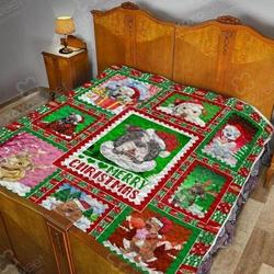 Pitbull Merry Xmas Quilt Tdhva and Home Decor