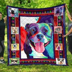 Pitbull Pitbull Face Make Me Smile Quilt Blanket Dhc0201201104Td and Home Decor