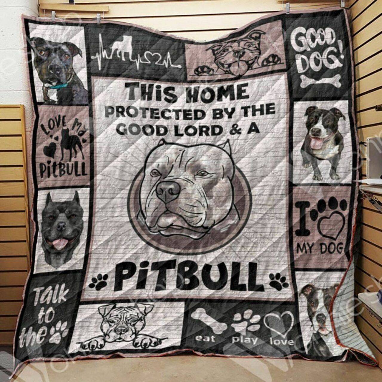Pitbull Wonnie Lovely V3 3D Customized Quilt and Home Decor