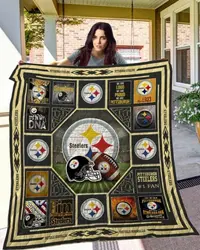 Pittsburgh Steelers Quilt Blanket Fan Made and Home Decor