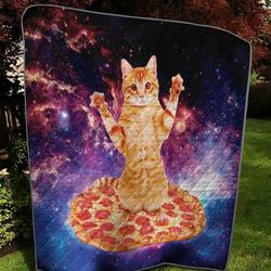 Pizza Cat Space Dv Quilt Tdhlu and Home Decor
