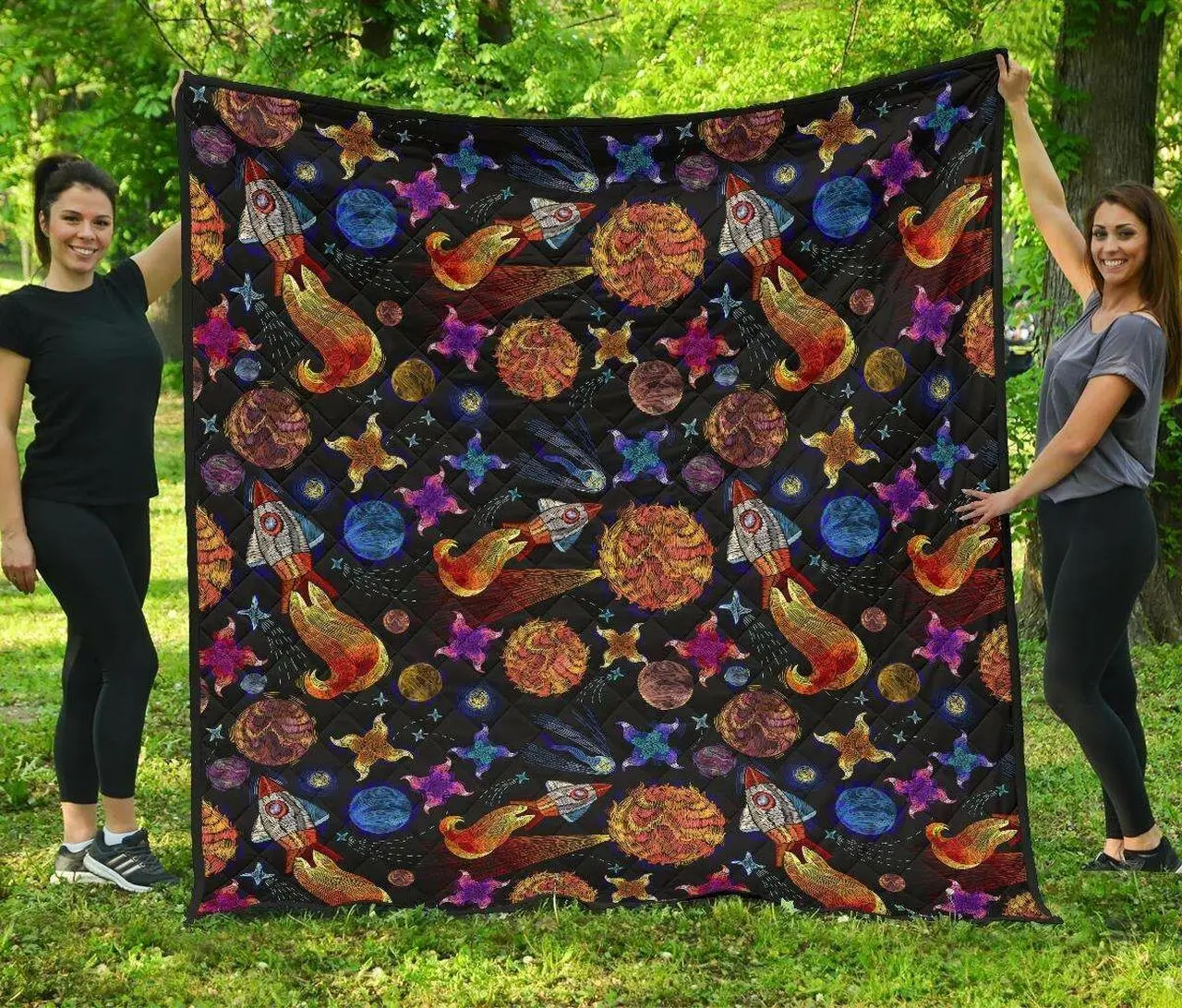 Planet Spaceship Hur Quilt et and Home Decor