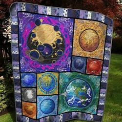 Planets Of Solar System Quilt Blanket Great Customized Blanket Gifts For Birthday Christmas Thanksgiving and Home Decor