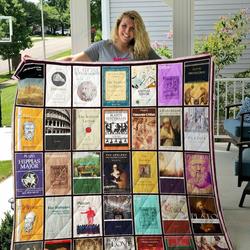 Plato Books Quilt Blanket and Home Decor