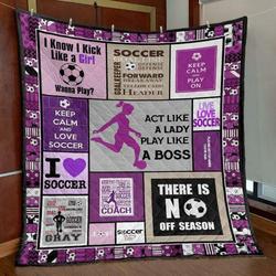 Play Like A Boss Soccer Purple Quilt Blanket Vh09  Quilt and Home Decor