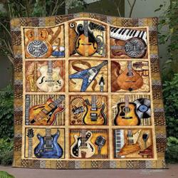 Play The Guitar Quilt Blanket Tt99  Quilt and Home Decor