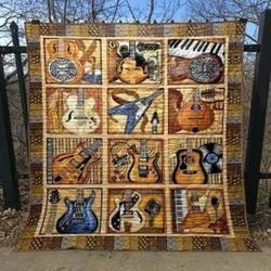 Play The Guitar Quilt Tdhsq and Home Decor