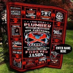 Plumber Personalized Quilt Blanket BBB050656SM and Home Decor