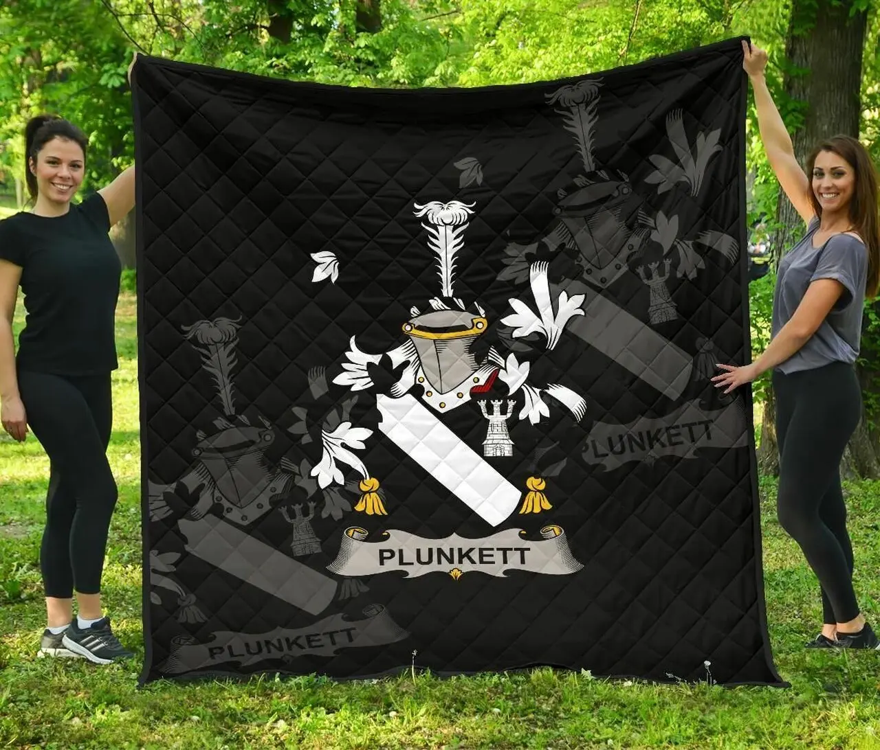 Plunkett Ireland Irish Family Crest JFJ11435 3D Customized Quilt 2707 and Home Decor
