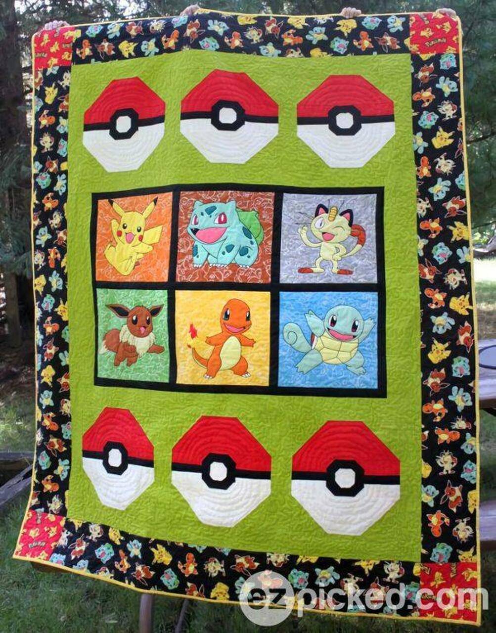 Pocket Monsters Quilt Blanket Lu88 Quilt and Home Decor