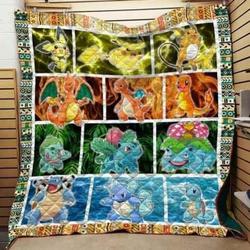 Pokemon Evolution Blanket For Fans Blanket Th0907 Quilt and Home Decor