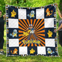 Pokemon Pikachu While Premium Quilt Blanket  Quilt and Home Decor