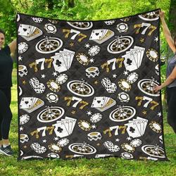 Poker Casino CL12100542MDQ Quilt Blanket and Home Decor