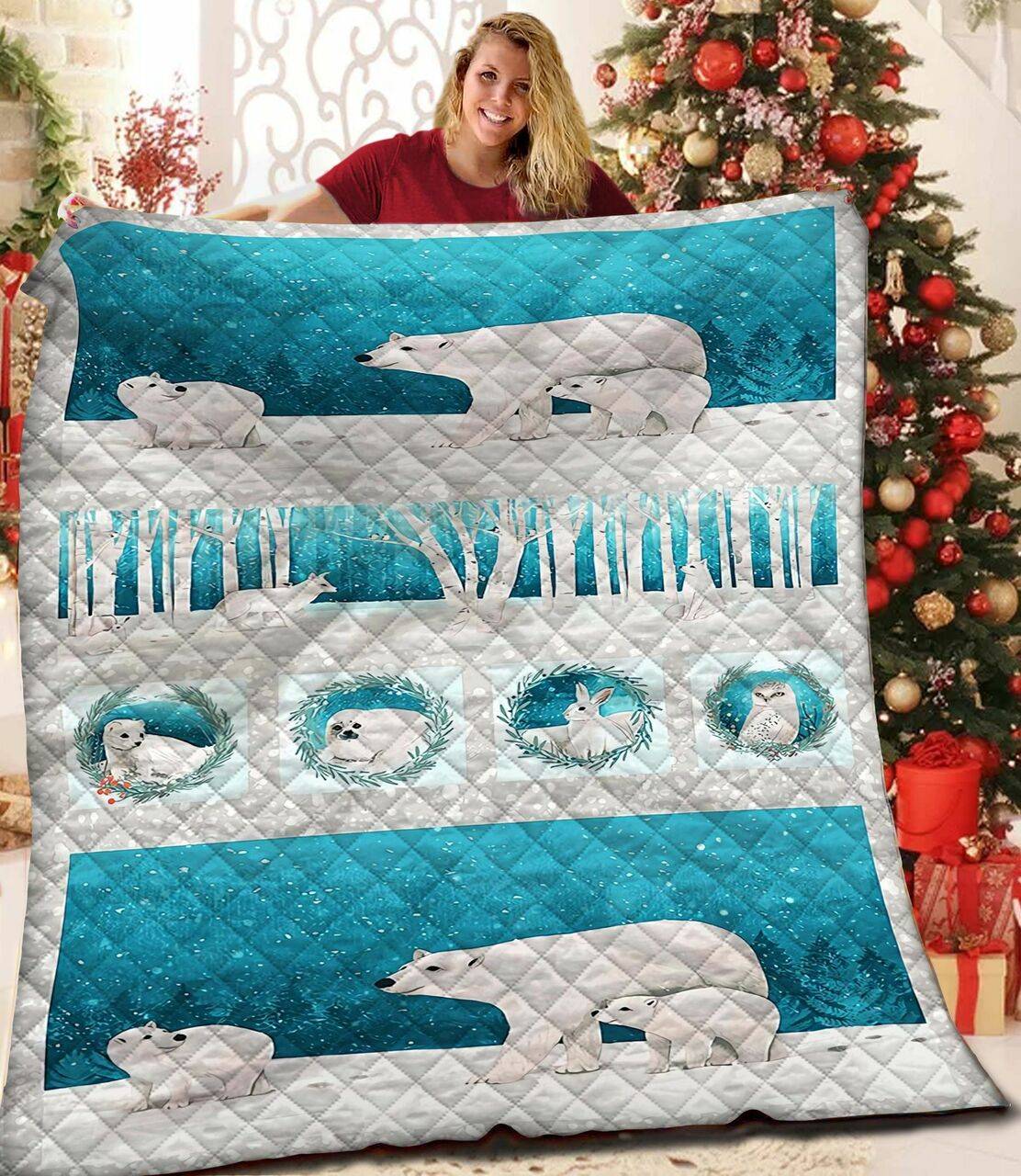Polar Bear JFJ11457 3D Customized Quilt 2707 and Home Decor