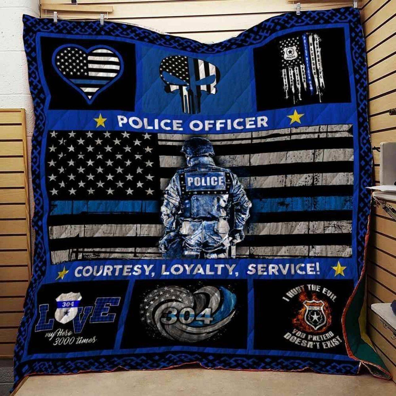 Police Officer Courtesy Loyalty Blanket Th1707 Quilt and Home Decor