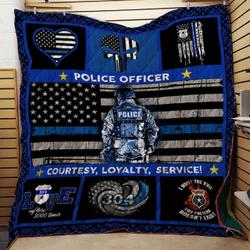 Police Officer Courtesy Loyalty Blanket Th1707 Quilt and Home Decor