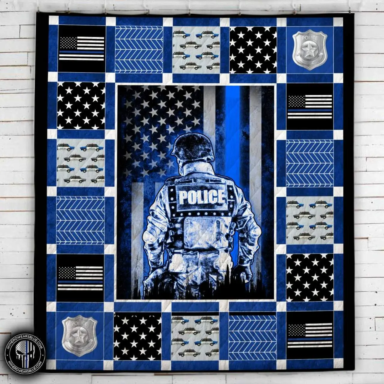 Police Officer Suit And Police Things Blanket Quilt and Home Decor
