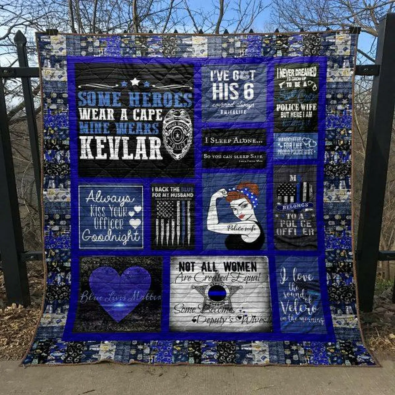 Police Wife Quilt Blanket Hn57 Quilt and Home Decor
