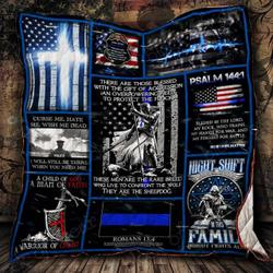 Policeman A Warrior Of Christ Cl2100405Mdq Quilt Blanket and Home Decor
