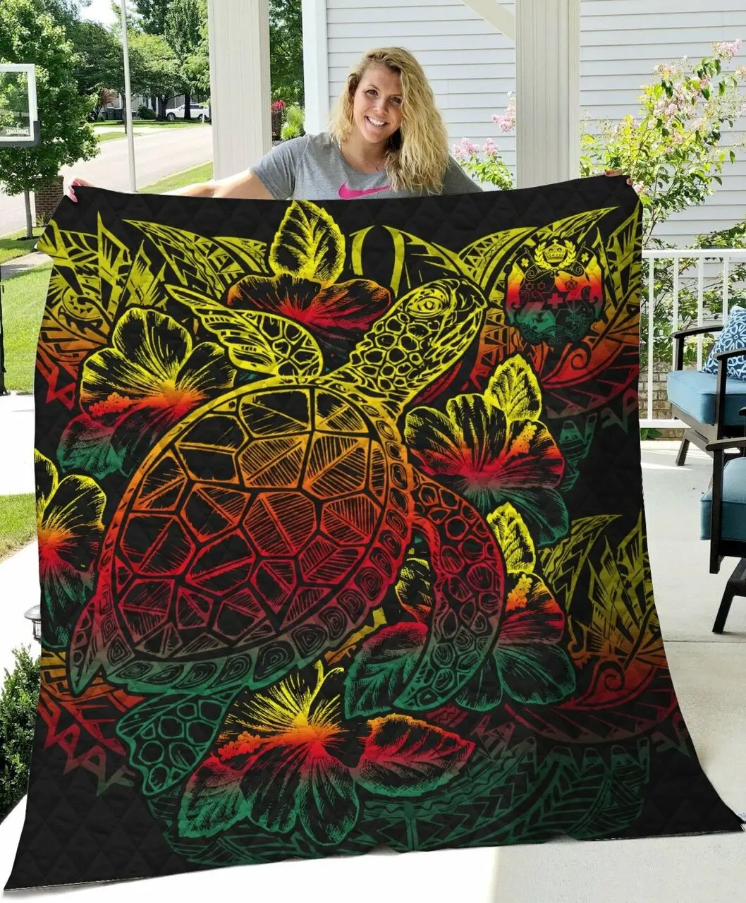Polynesian Tonga Reggae Color Quilt All Over Printed and Home Decor