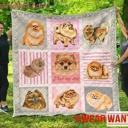 Pomeranian Dog Lover Quilt Tdhah and Home Decor