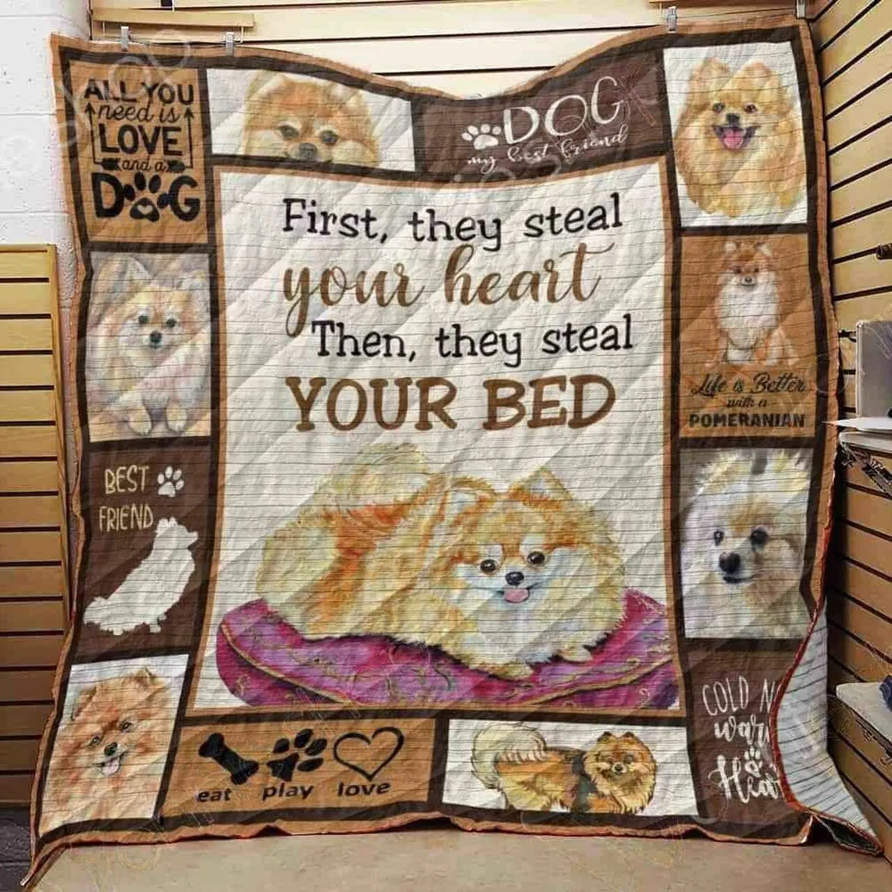 Pomeranian X2412 HS I Like It 3D Customized Quilt and Home Decor