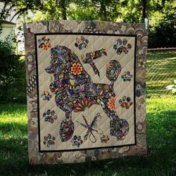 Poodle Flower Quilt Tdhjc and Home Decor