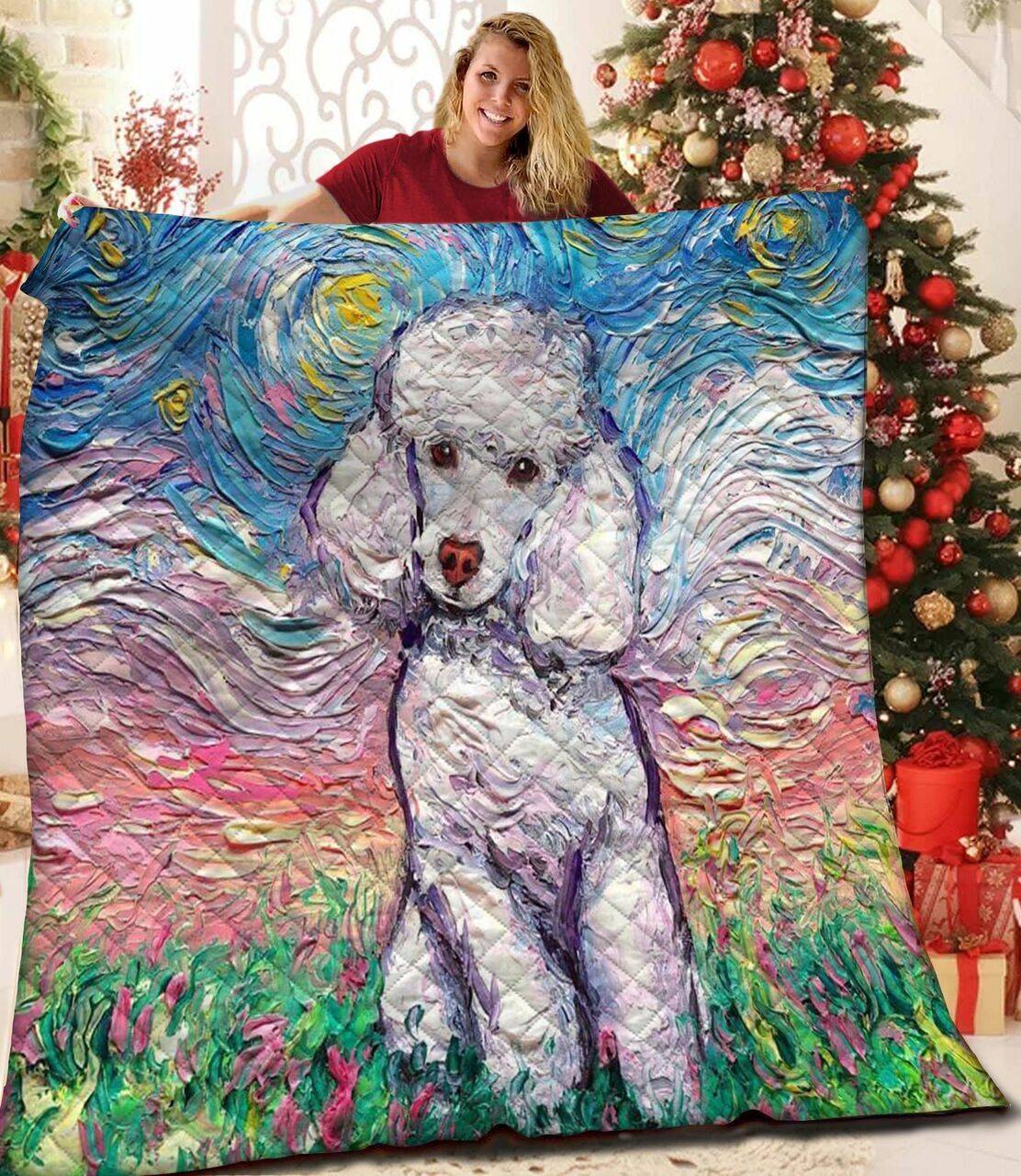 Poodle JFJ11492 3D Customized Quilt 2707 and Home Decor
