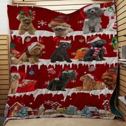 Poodle Snow Christmas Quilt Tdhwk and Home Decor