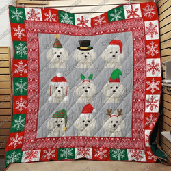 Poodles Christmas Quilt Tdhxw and Home Decor