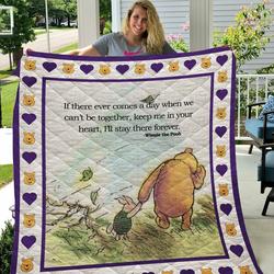 Pooh And Friend Quilt Fabric Purple and Home Decor